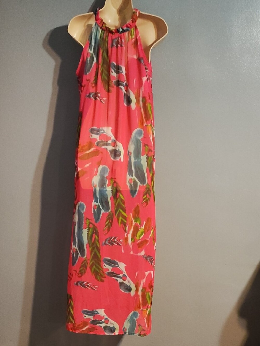 Tropical Pink Halter Maxi Dress - Picture 13 of 17